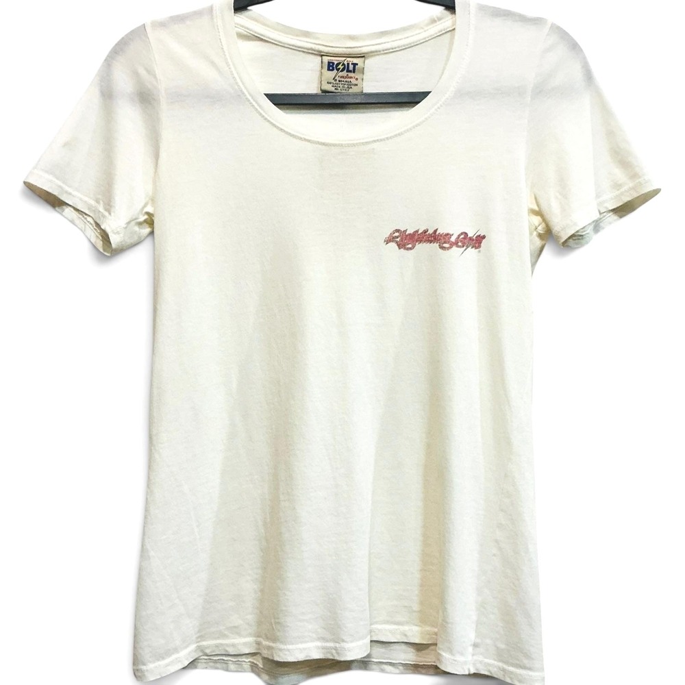 Lightning Bolt Dead stock Vintage Surf Tee Shirt Cream Original Tags USA S